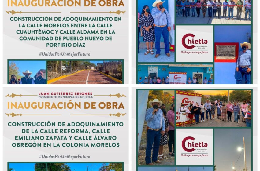 Maratónica entrega de obras realizó Juan Gutiérrez en Chietla