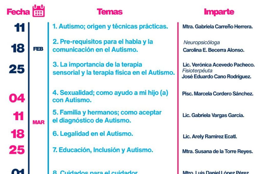 <strong><br>SMDIF PUEBLA POR EMPODERAR A CUIDADORES Y FAMILIARES DE PERSONAS CON AUTISMO</strong>