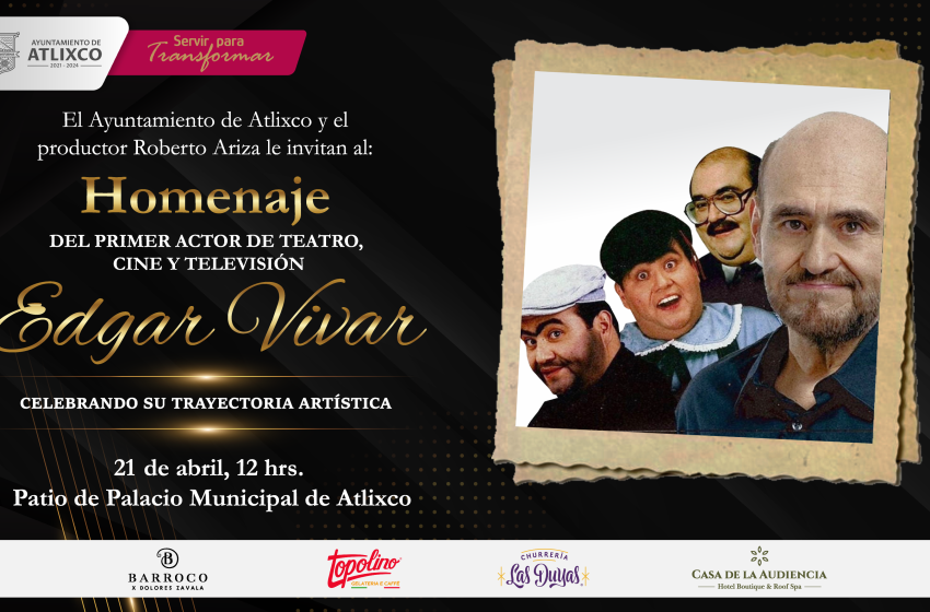 Atlixco reconoce trayectoria de Edgar Vivar con homenaje