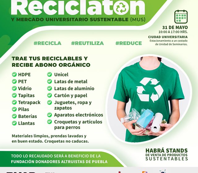 La BUAP realizará el Reciclatón 2023