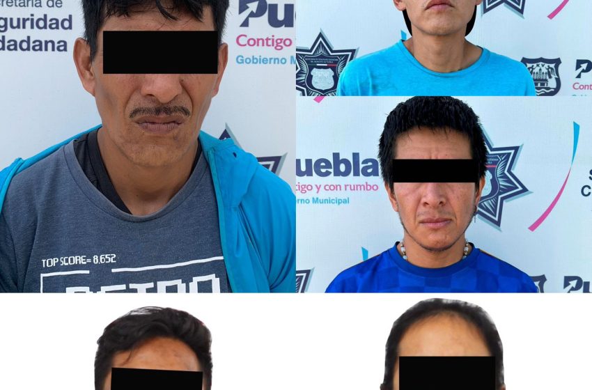 En diferentes intervenciones, la policía municipal de Puebla detiene a diez personas por robo a usuarios de transporte público