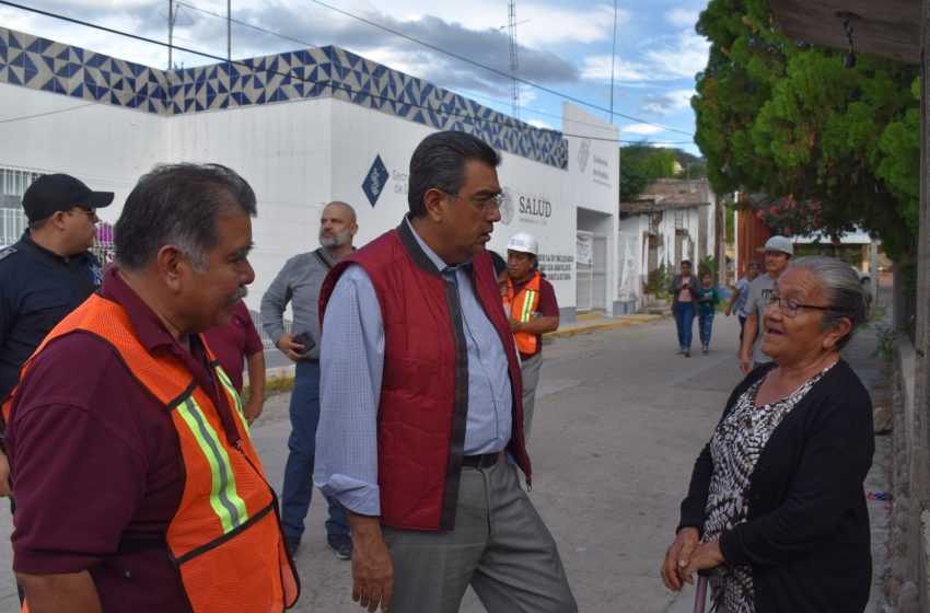 Con recorrido de supervisión tras sismo, Sergio Salomón confirma saldo blanco en el estado