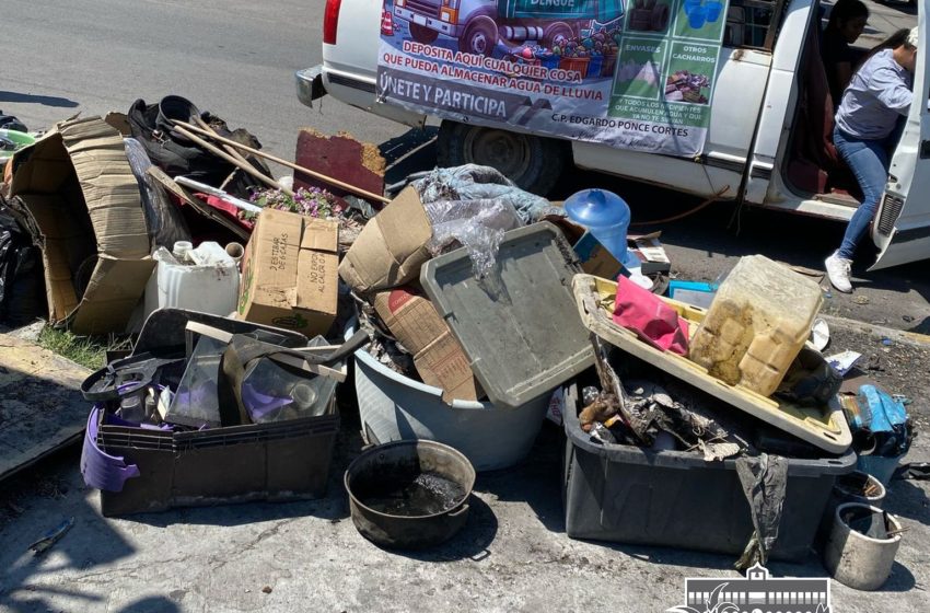 En Chietla, retiran 8 toneladas de desechos combatiendo el dengue