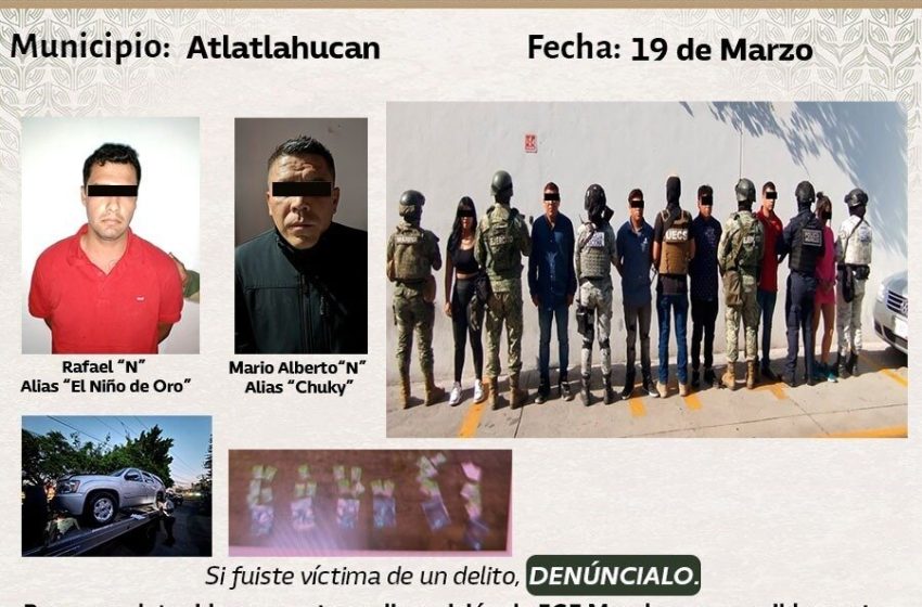 Detienen en Morelos a «El Niño de Oro» segundo al mando del Cártel de Sinaloa