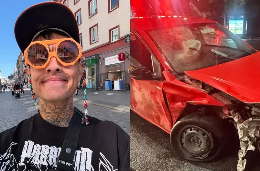 El influencer poblano Fer Carnal sufrió aparatoso accidente vial en la CDMX