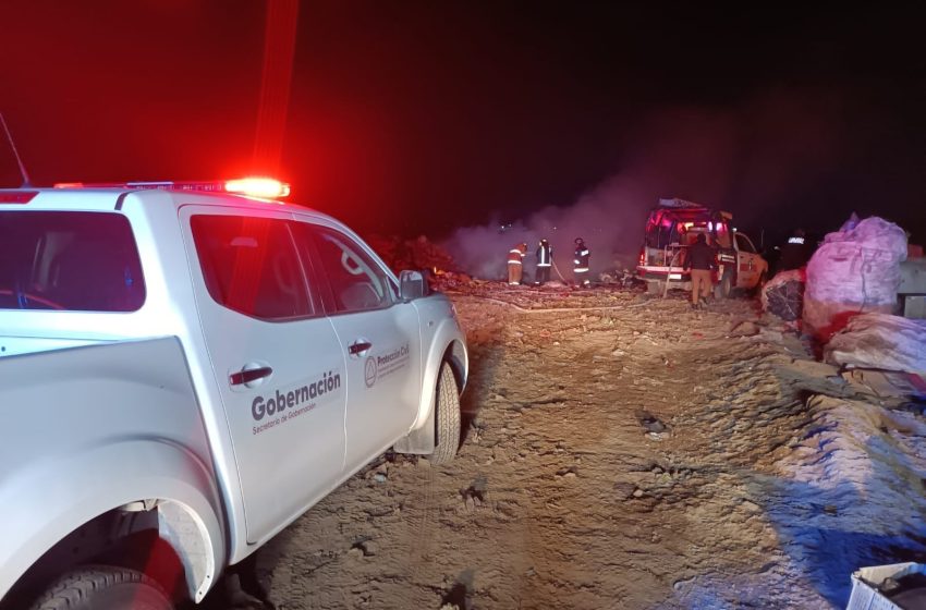 Fuerte incendio se registra en relleno sanitario de Ciudad Serdán