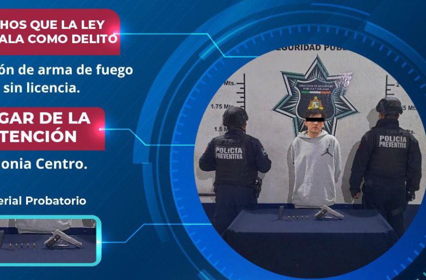 Policía de Atlixco detiene a sujeto armado durante operativo de vigilancia .
