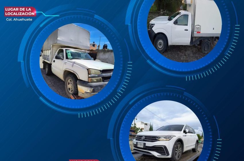 Recuperan tres vehículos con reporte de robo en Atlixco