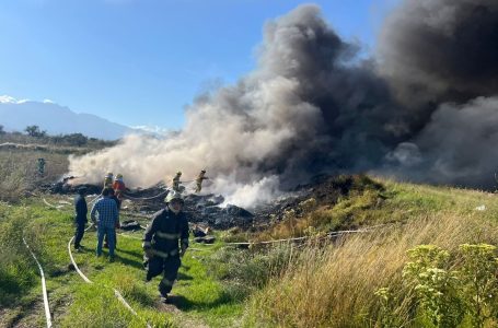 Fuerte incendio causo alarma con cielo abierto en Santa María Coronango