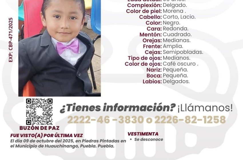 Niño continua desaparecido en Huauchinango; abuela fue hallada muerta