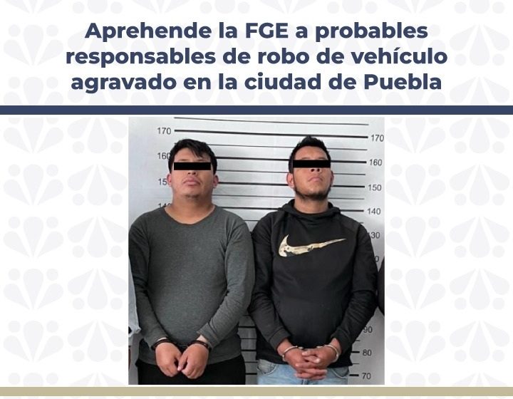 Aprehenden a sujetos por robo de camión de paquetería en Puebla