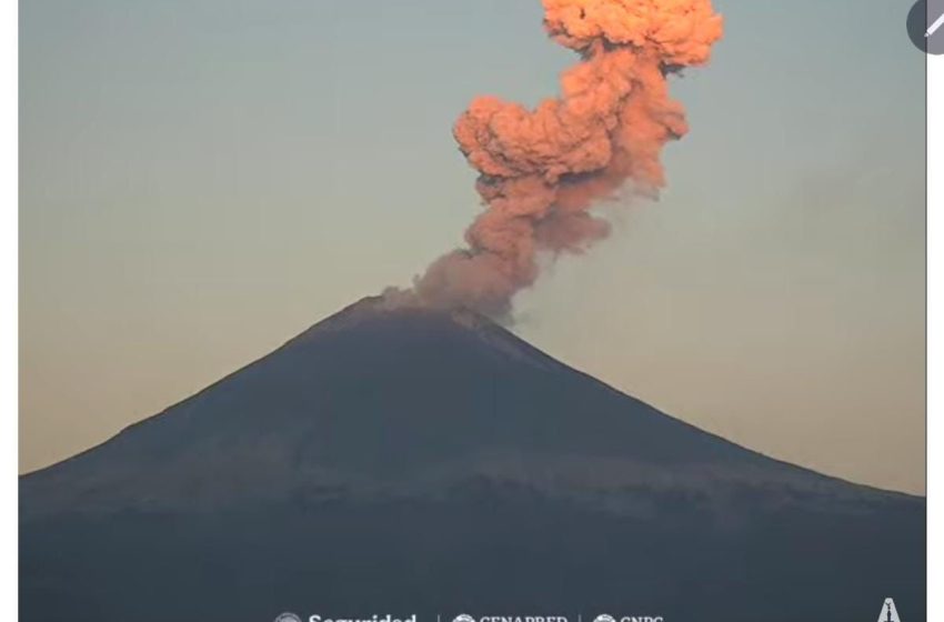 Popocatépetl emite fumarola de 1 km; actividad permanece en amarillo fase 2