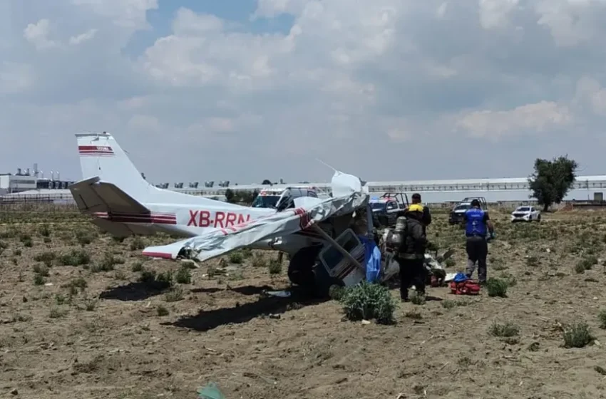 Avioneta se desploma en Huejotzingo; Hay tres muertos y un herido grave
