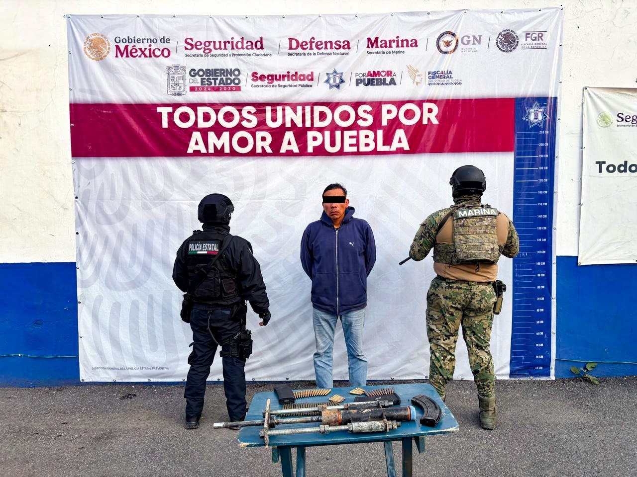 Detienen a presunto huachicolero en Huejotzingo en operativo conjunto