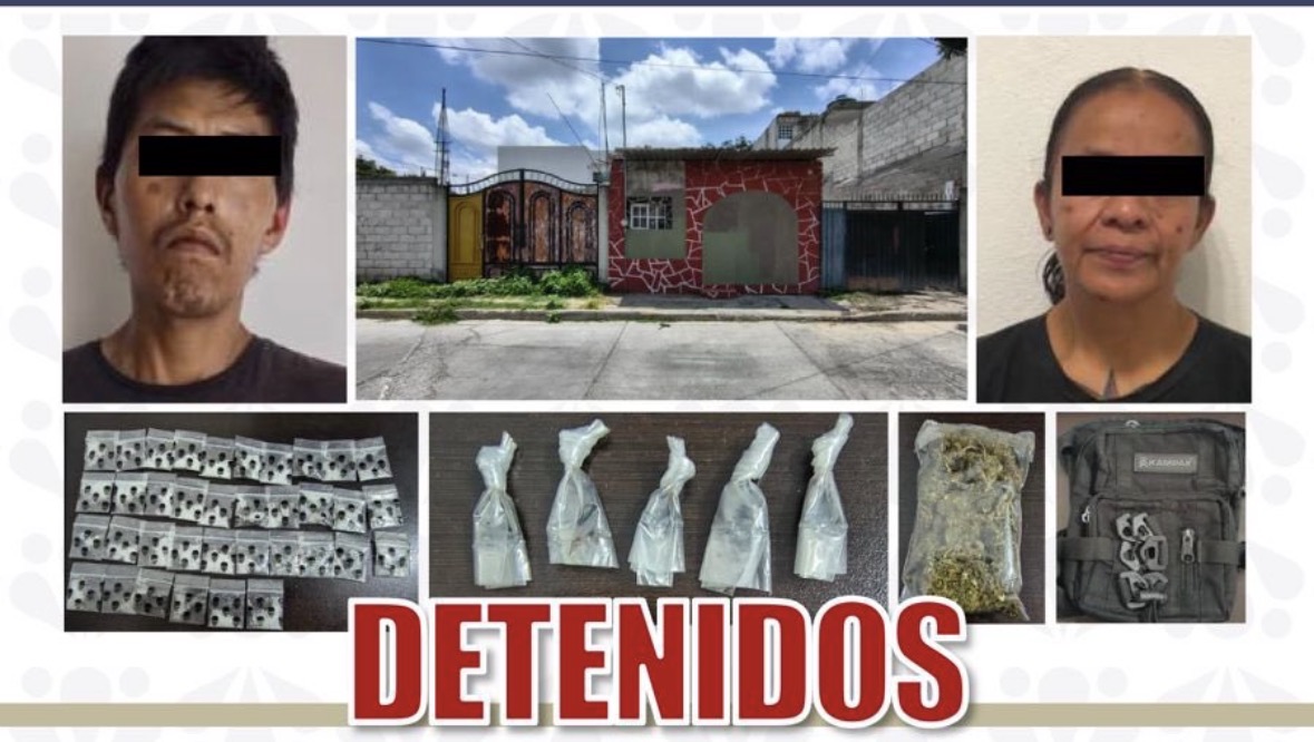 FGE detiene a distribuidores de droga en Atlixco y asegura narcóticos