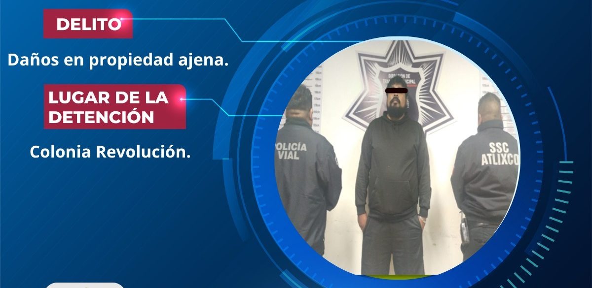 Conductor presuntamente alcoholizado provoca choque y termina detenido en Atlixco